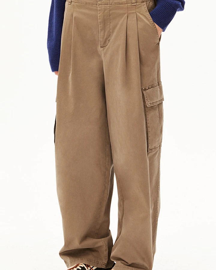 ARMEDANGELS Damen vegan Cargo-Hose Gebürstet Amberwood Braun