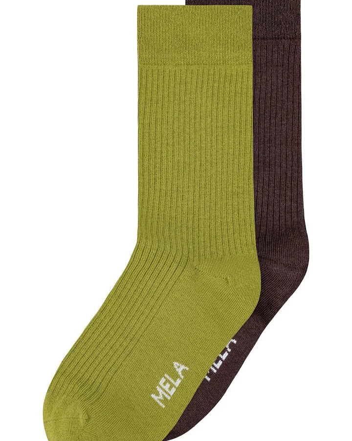 Gerippte Baumwoll-Socken GOTS, 2er Pack