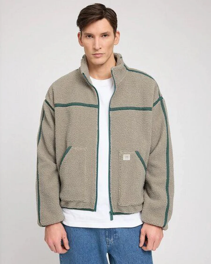 Mazine Herren Contrast Teddy-Fleece Jacke
