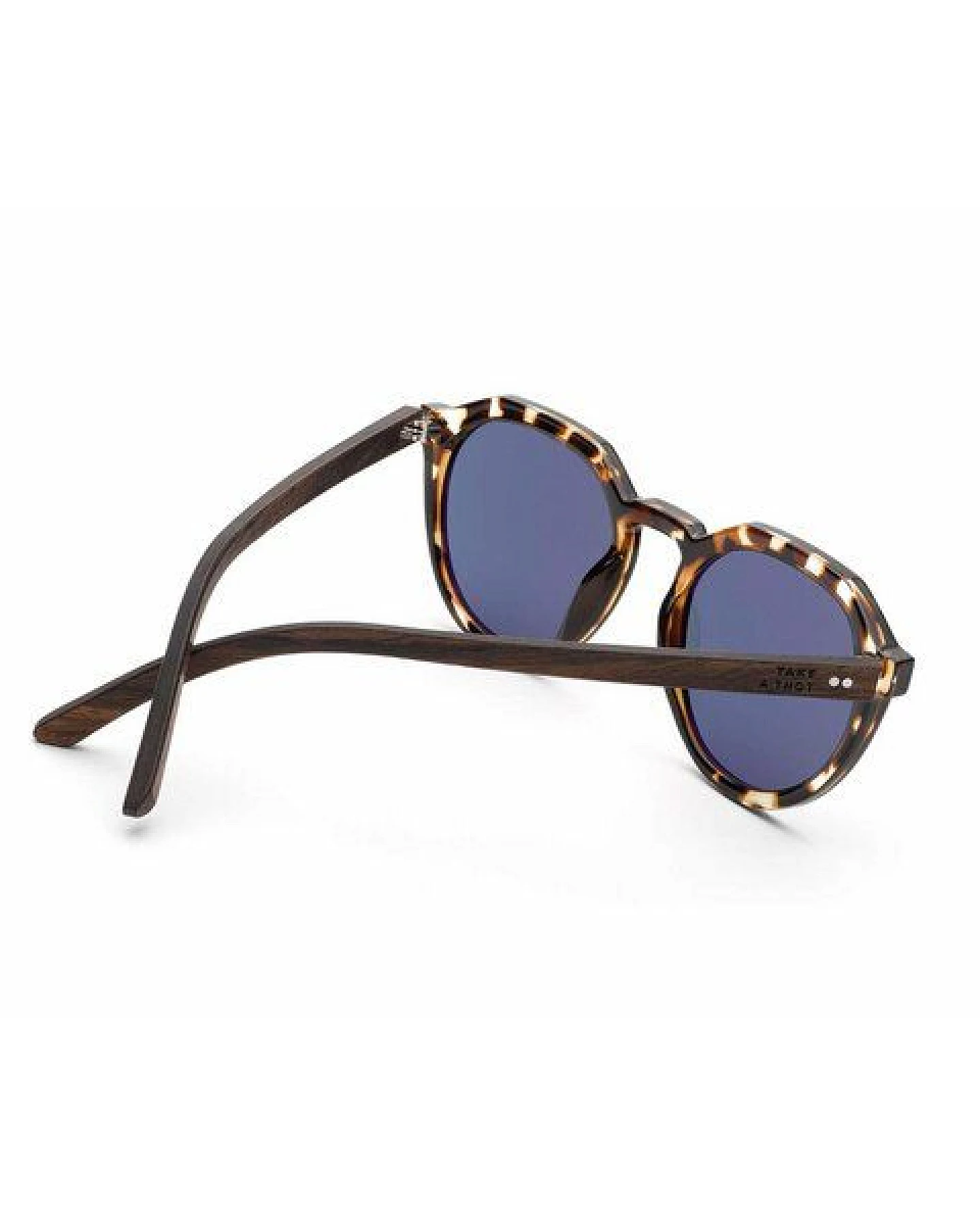 TAKE A SHOT Holz Sonnenbrille für Damen Klein und Schmal im modernen Panto Design – Ansicht 3
