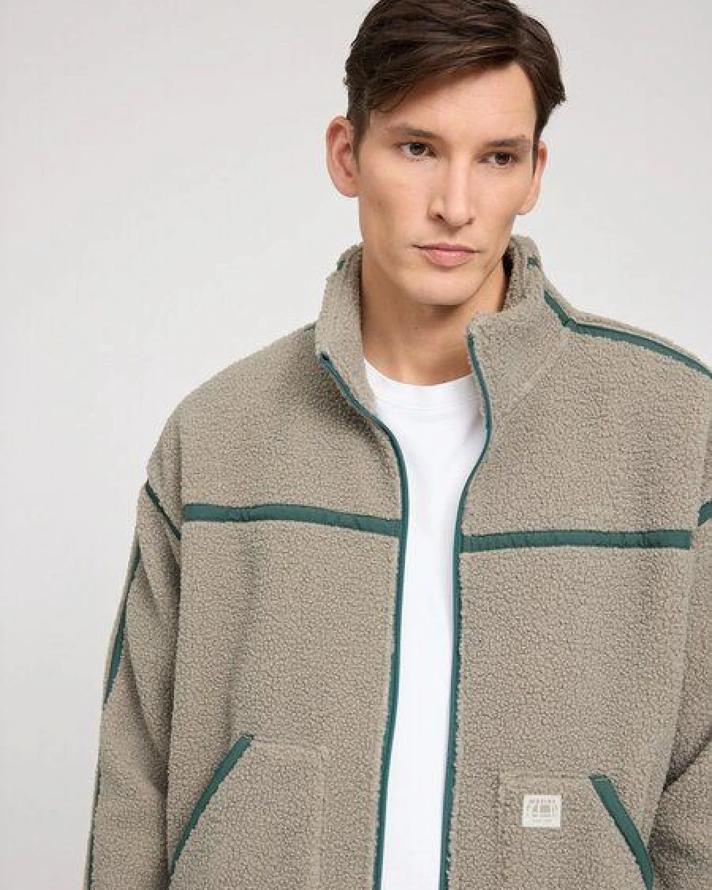 Mazine Herren Contrast Teddy-Fleece Jacke – Ansicht 3