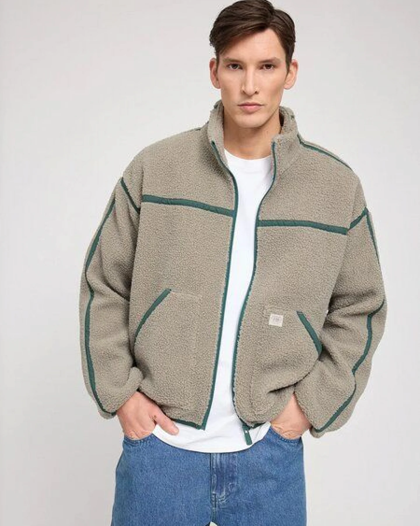 Mazine Herren Contrast Teddy-Fleece Jacke – Ansicht 4
