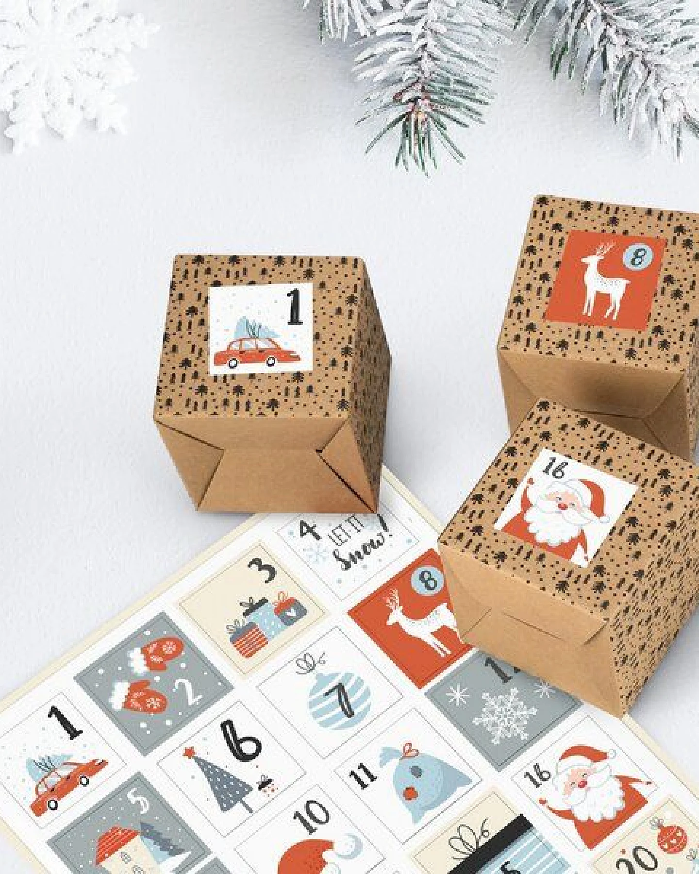 Fines Papeterie Adventskalender SCANDI aus Kraftkarton – Ansicht 2
