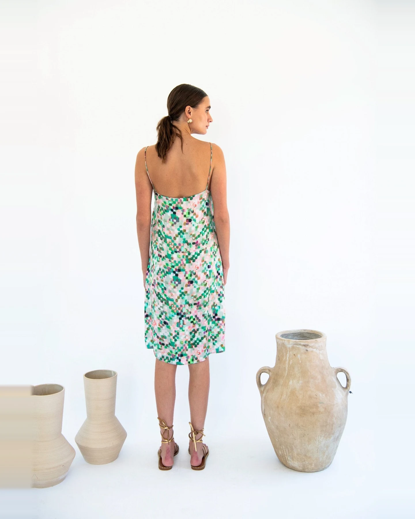 Neu Nomads Damen vegan Slip Dress Boxy Julianne Pixel Print – Ansicht 2