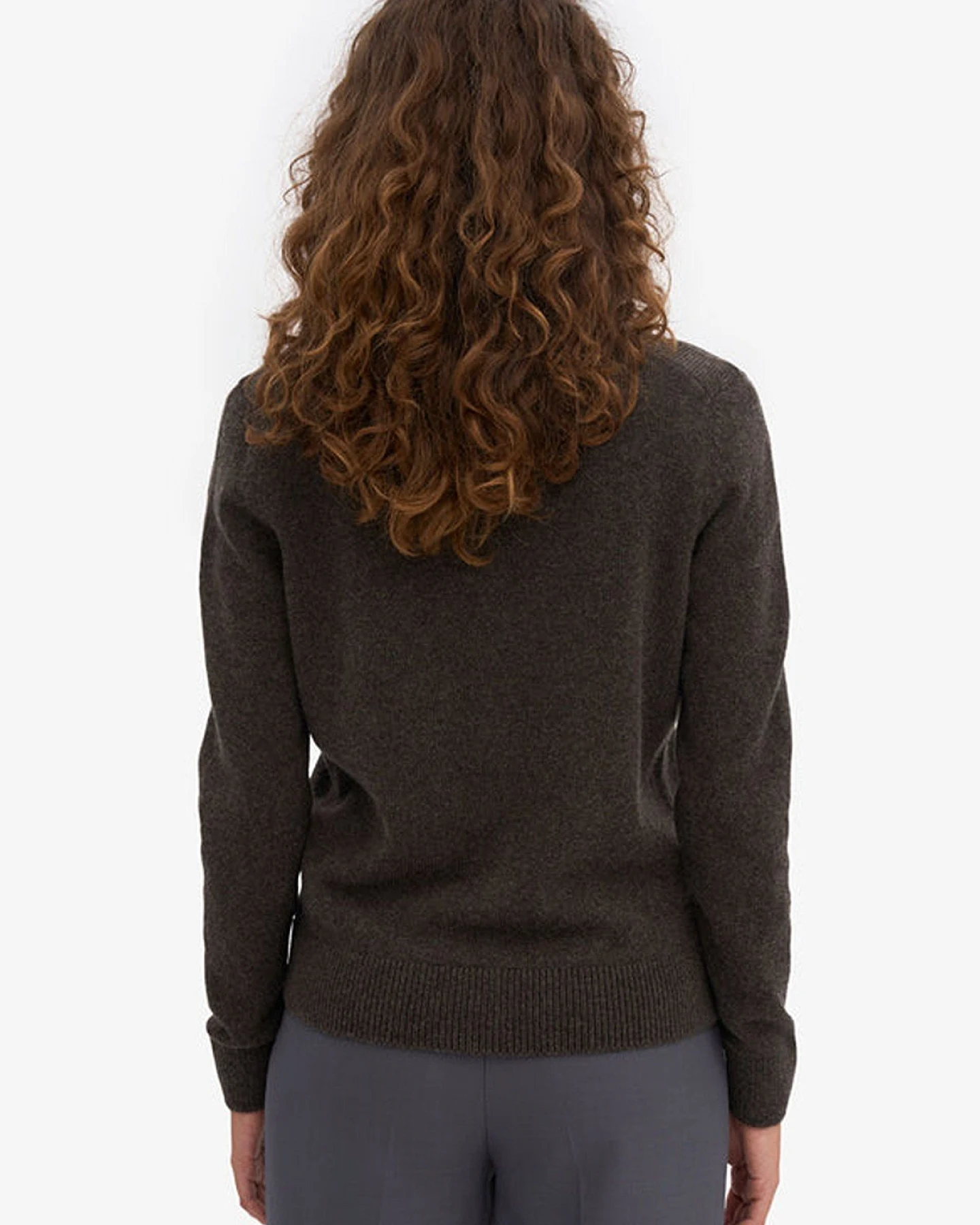 Wollcardigan Merino Collar Braun – Ansicht 5