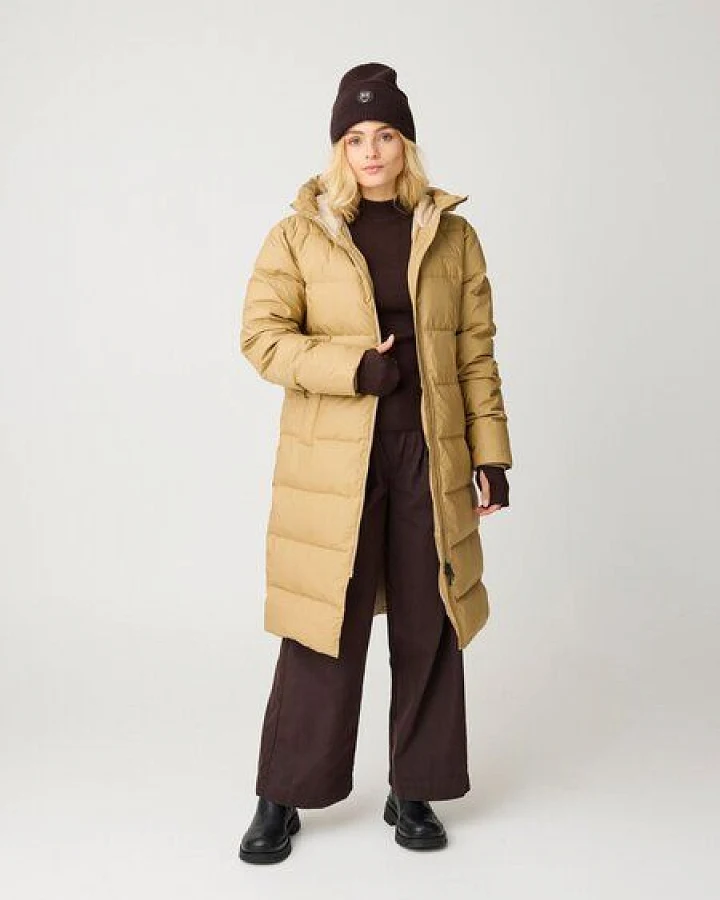 KnowledgeCotton Apparel Langer gefütterter Steppmantel VENT 90 - Relaxed - aus Bio-Baumwolle und Polyester