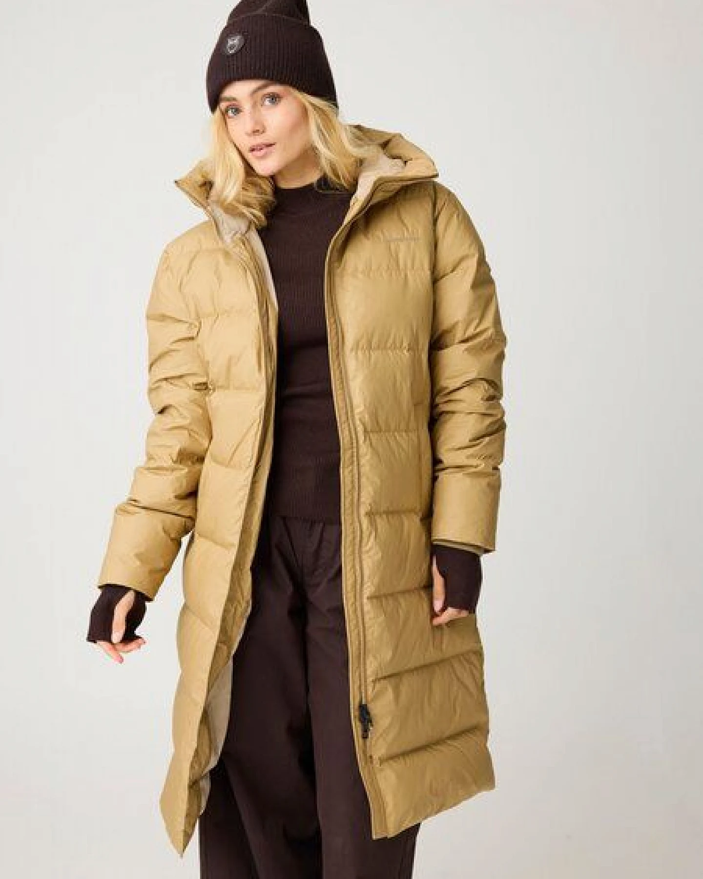 KnowledgeCotton Apparel Langer gefütterter Steppmantel VENT 90 - Relaxed - aus Bio-Baumwolle und Polyester – Ansicht 3