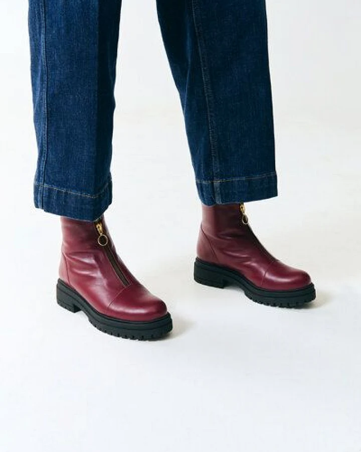 Jutelaune Lorna Burgundy Zip Boots