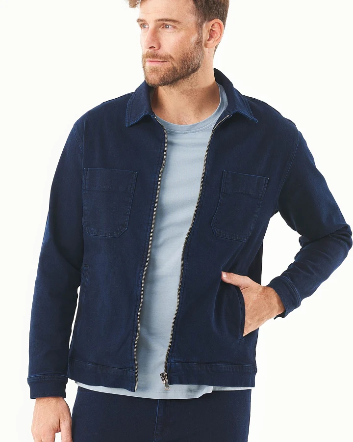 ORGANICATION Herren vegan Jeansjacke Denim Dunkles Marineblau