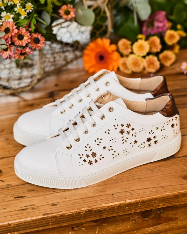 Minuit Sur Terre Damen vegan Sneaker Virevolte Fleurs Bronze