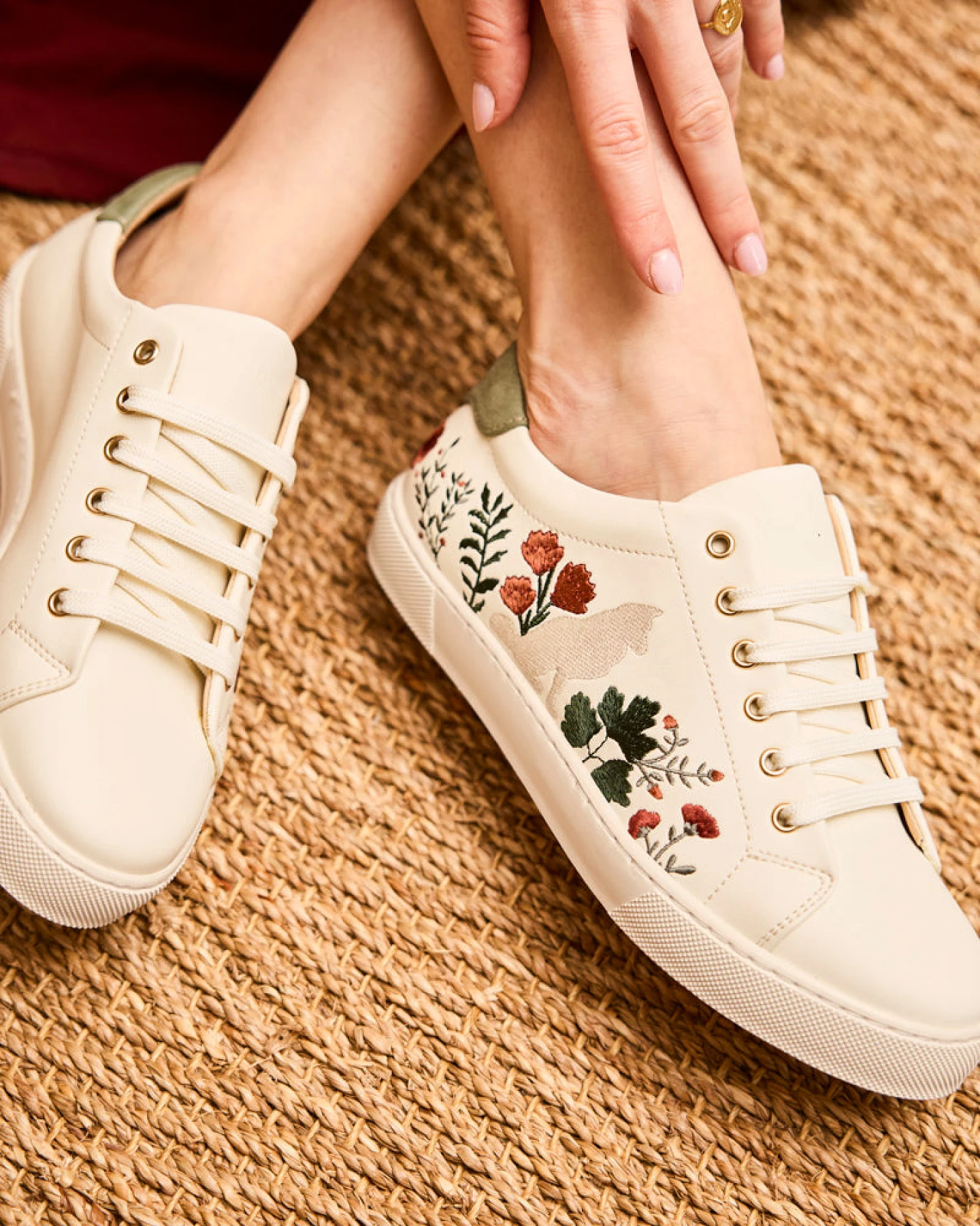 Minuit Sur Terre Damen vegan Sneakers Virevolte Cannelle Dautomne Creme – Ansicht 2