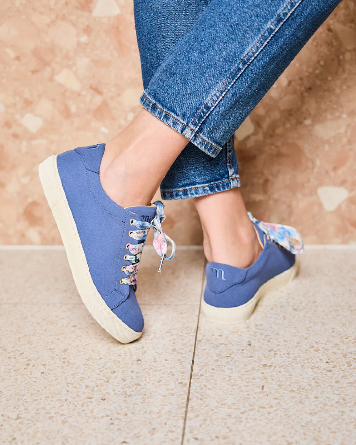 Minuit Sur Terre Damen vegan Sneaker Virevolte Kobaltblau – Ansicht 2