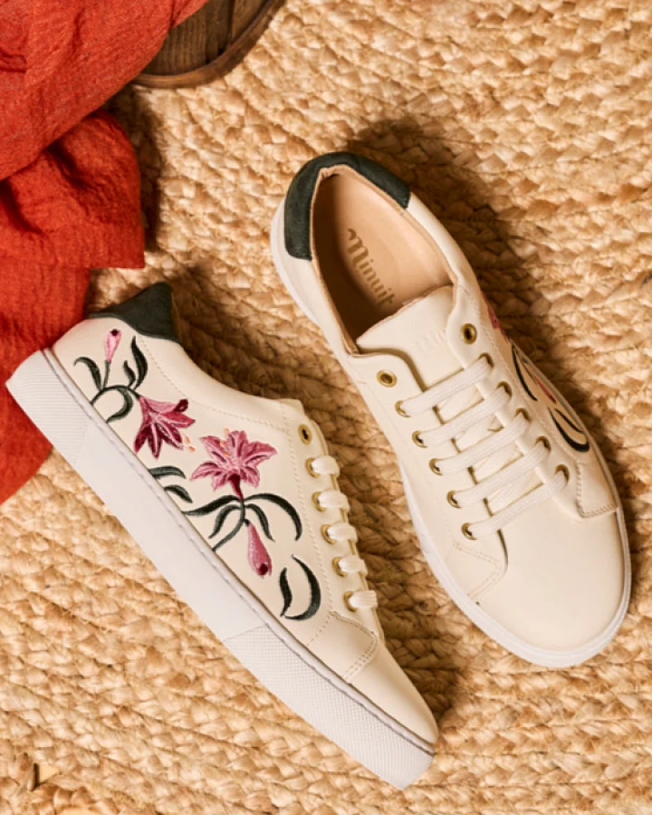 Minuit Sur Terre Damen vegan Sneaker Virevolte Amarylis Weiß