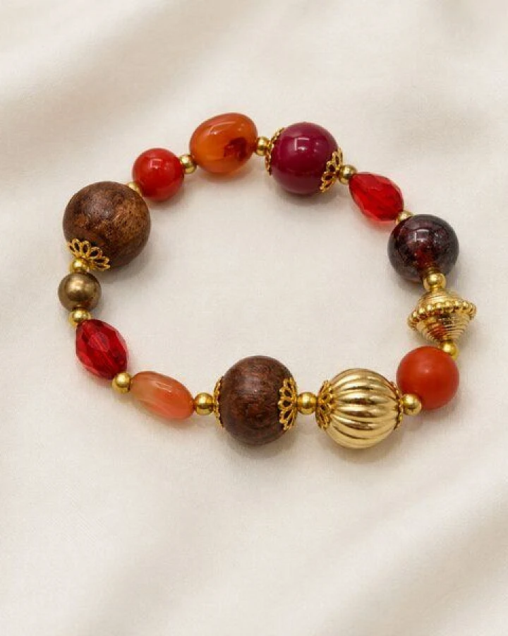 Janselo Mehrfarbiges Statement-Perlenarmband