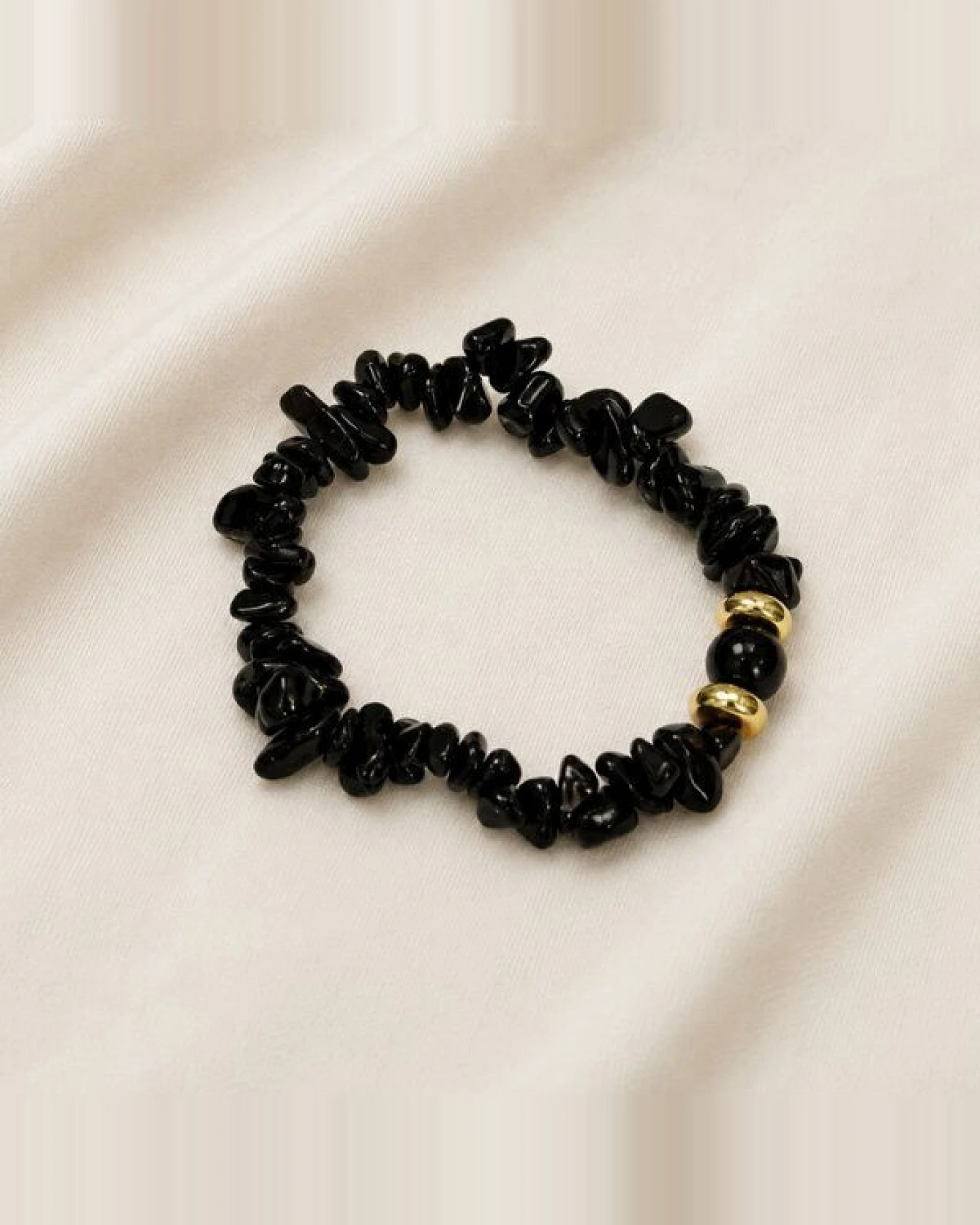 Janselo Armband mit schwarzen Steinsplittern – Ansicht 2