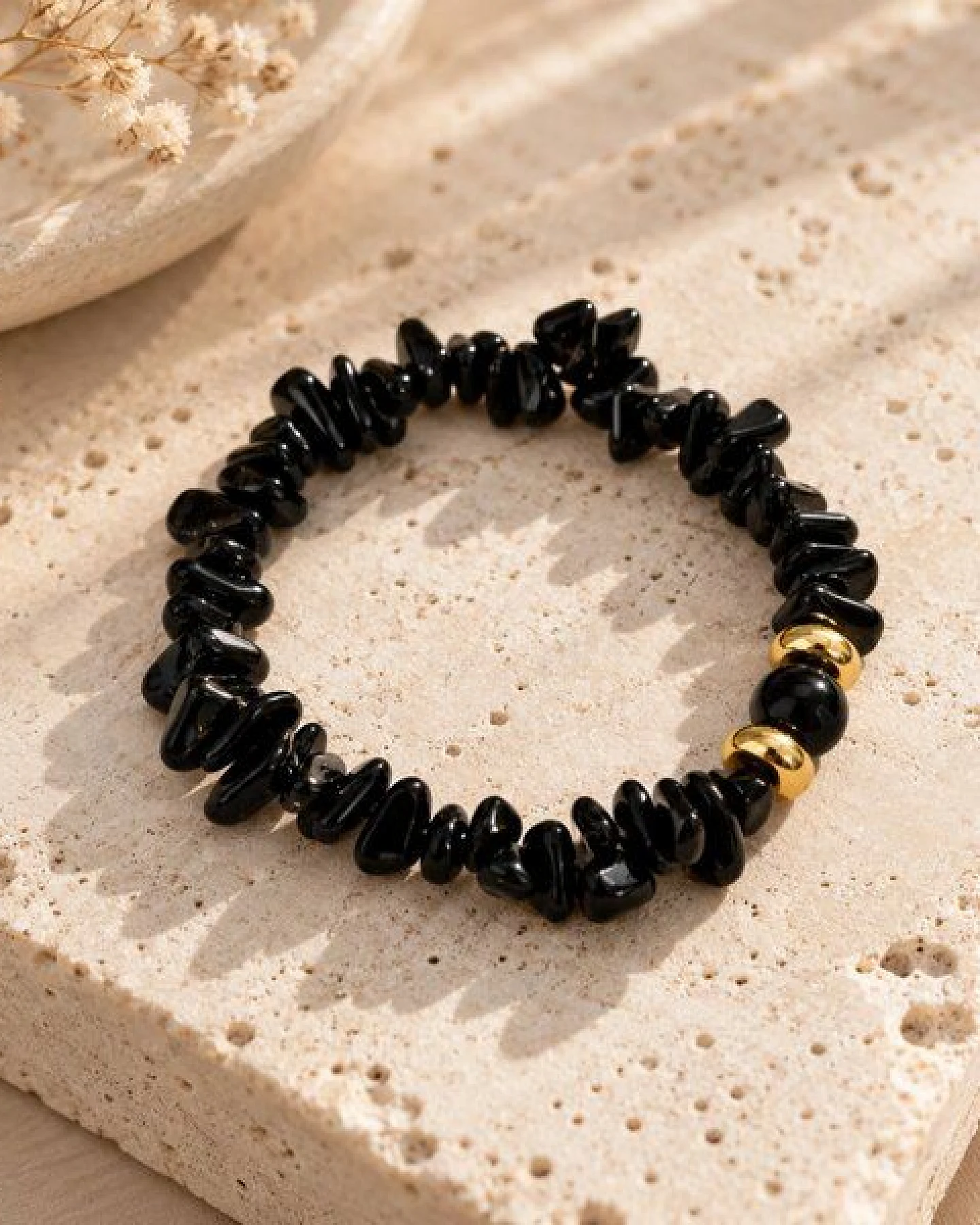 Janselo Armband mit schwarzen Steinsplittern – Ansicht 4