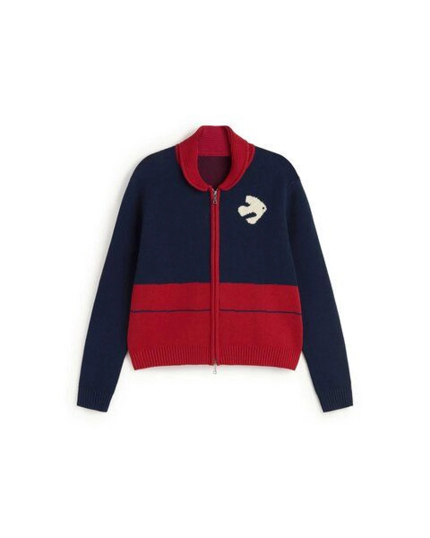 thinking mu Strickjacke mit Reißverschluss und Retromotiv – Ansicht 3
