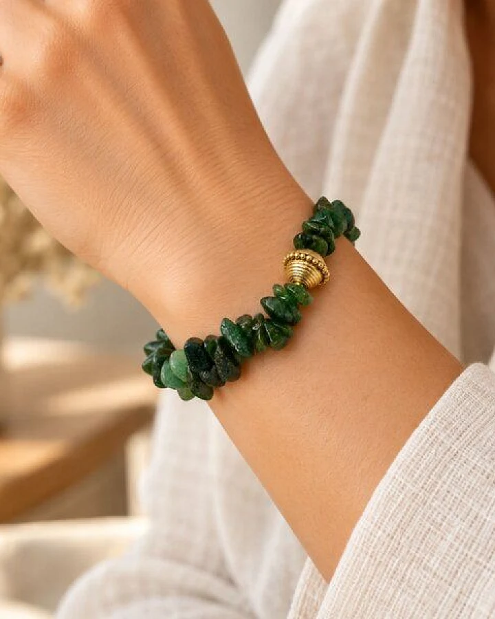 Janselo Armband mit dunkelgrünen Steinsplittern