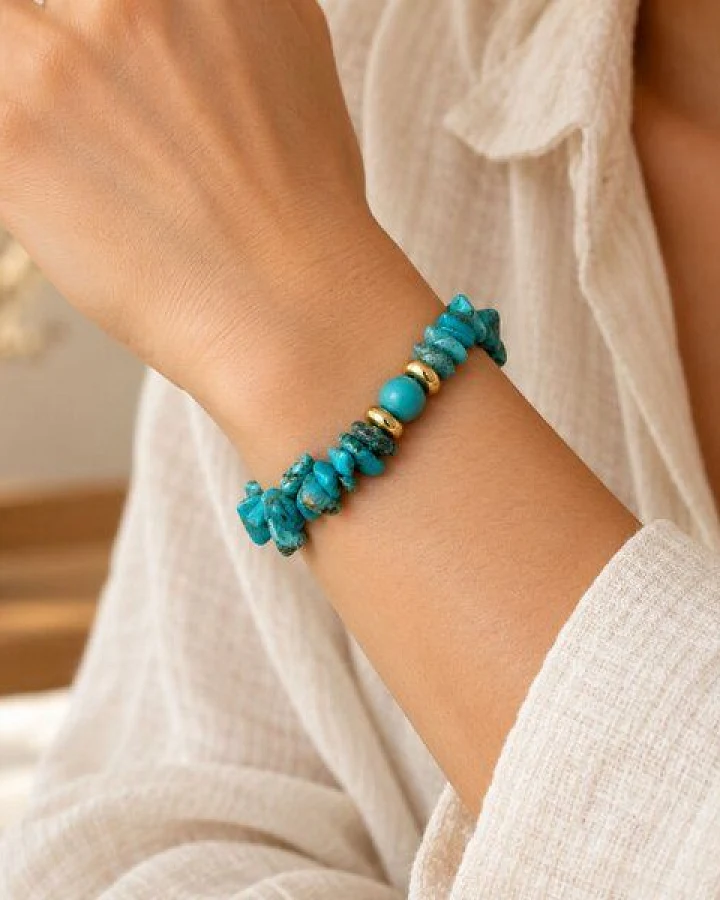 Janselo Armband mit türkisfarbenen Steinsplittern
