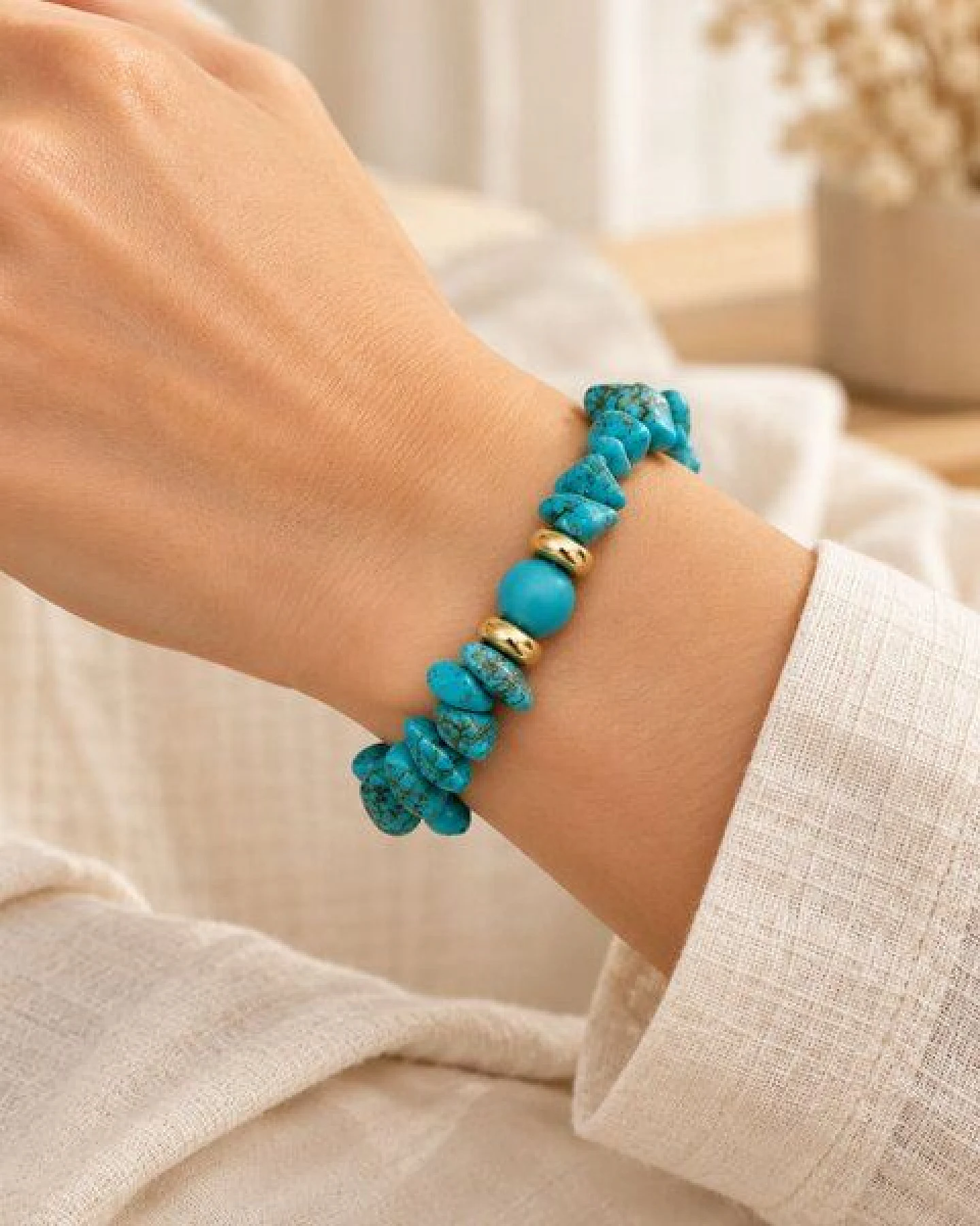 Janselo Armband mit türkisfarbenen Steinsplittern – Ansicht 2