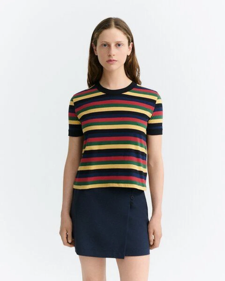 thinking mu Zowie R. Streifen-T-Shirt