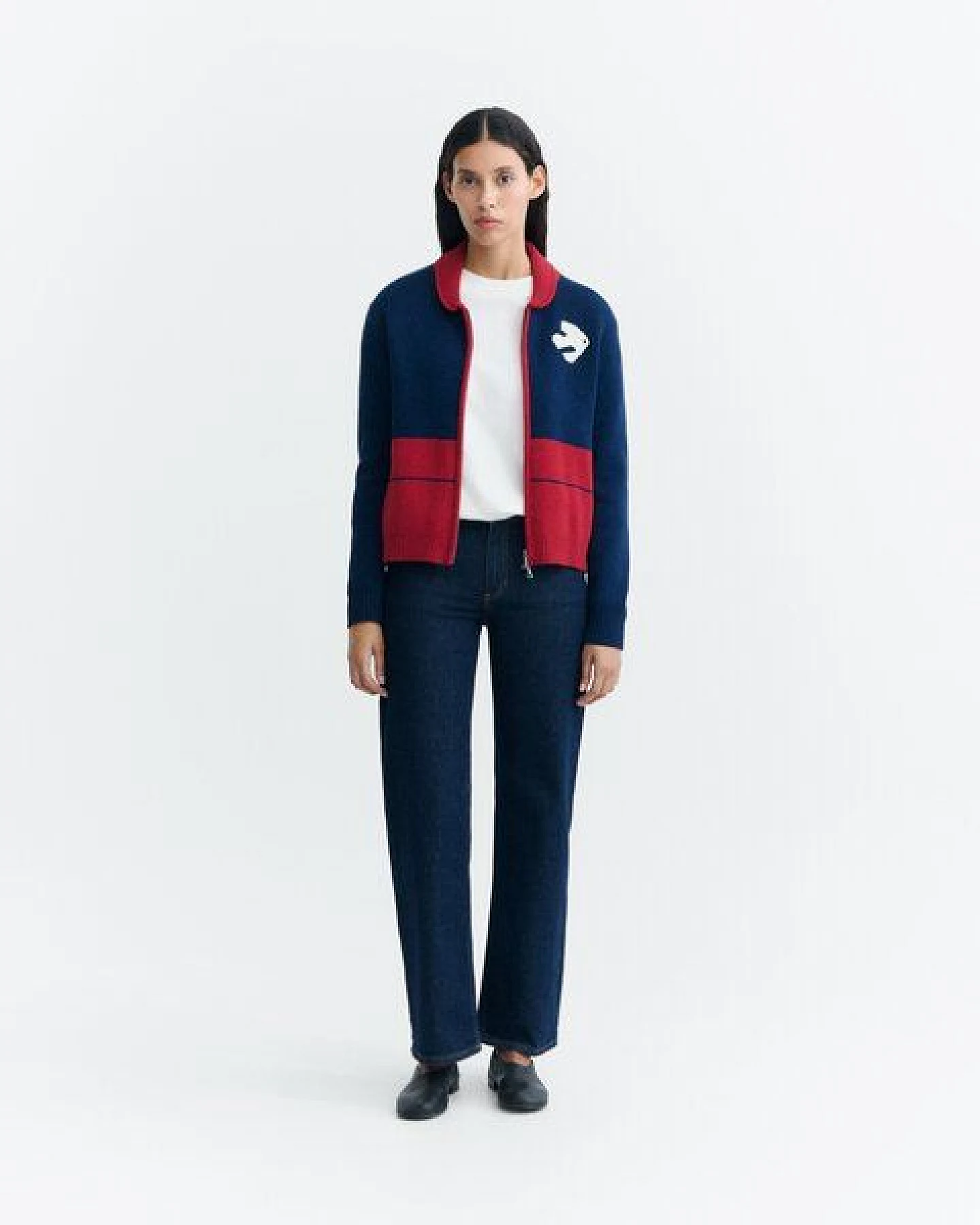 thinking mu Strickjacke mit Reißverschluss und Retromotiv – Ansicht 4