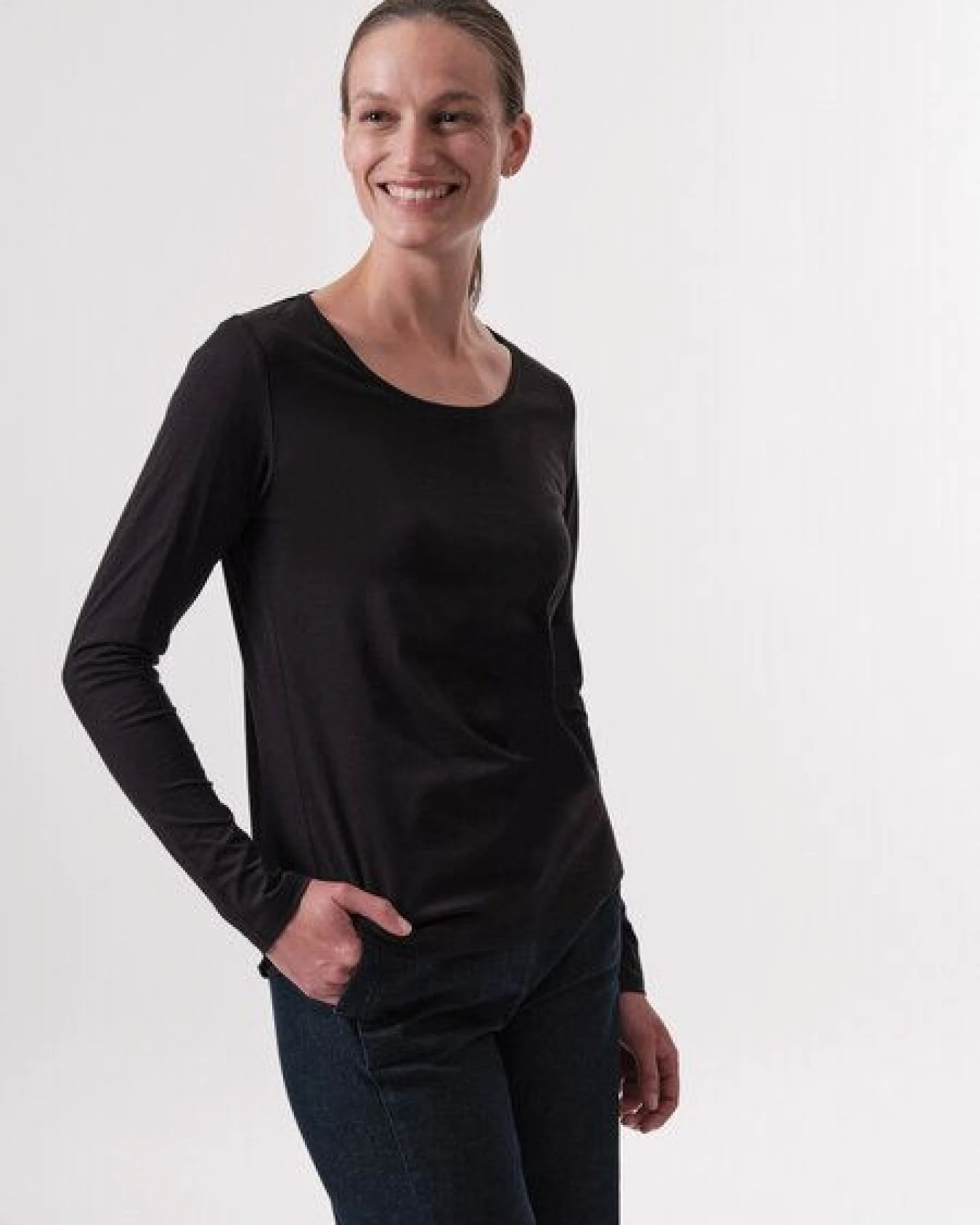 LANIUS Langarmshirt aus Bio-Baumwolle – Ansicht 2