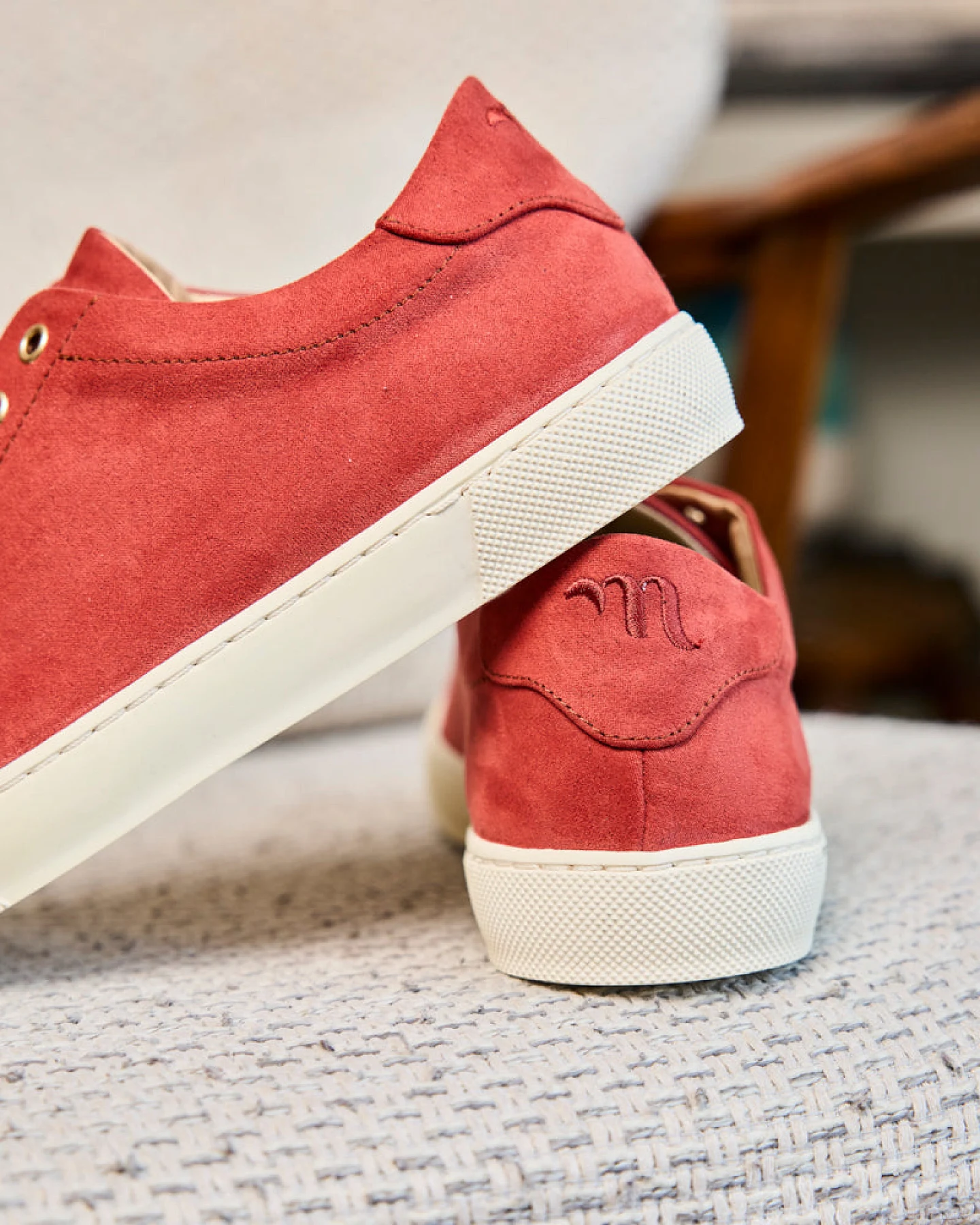 Minuit Sur Terre Damen vegan Sneakers Virevolte Granatrot – Ansicht 2