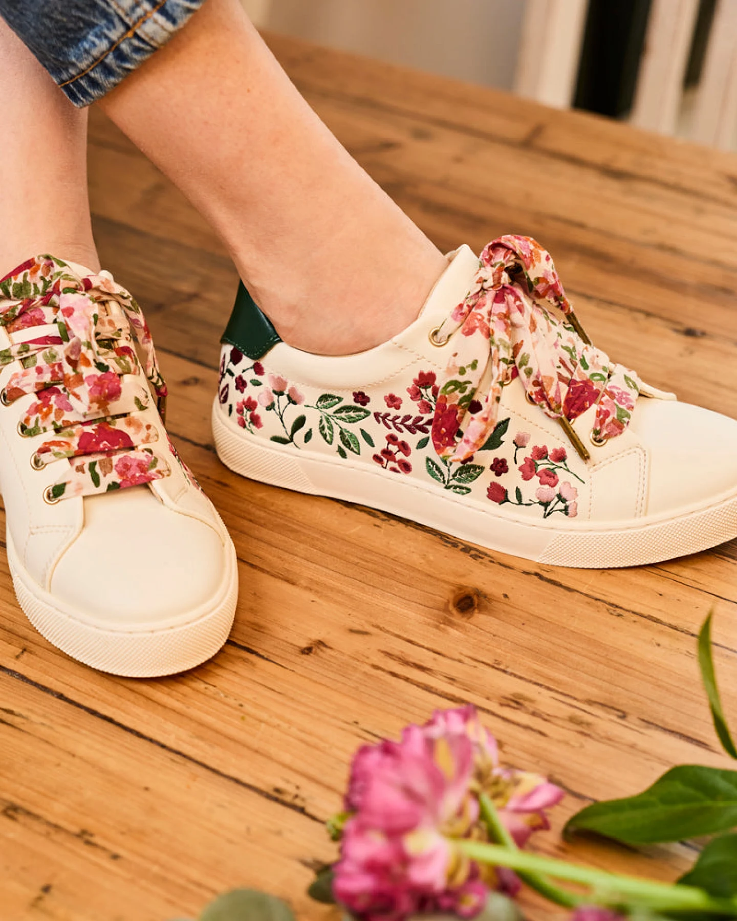 Minuit Sur Terre Damen vegan Sneakers Virevolte Jardin Dhiver Creme – Ansicht 2