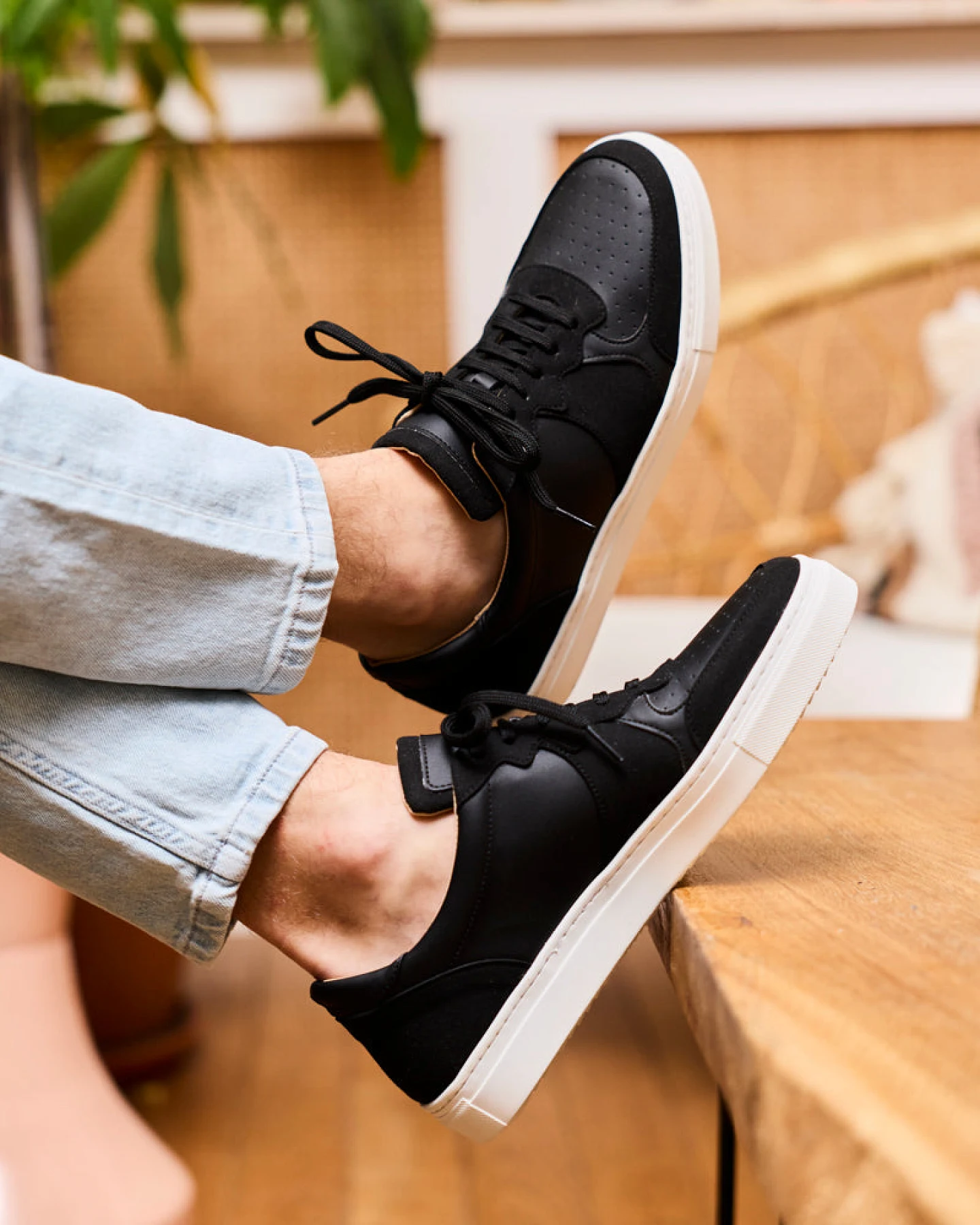 Minuit Sur Terre Herren vegan Sneaker Barkley Schwarz – Ansicht 2