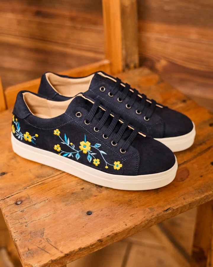 Minuit Sur Terre Damen vegan Sneaker Bellecombe Nuit D Hiver Marineblau