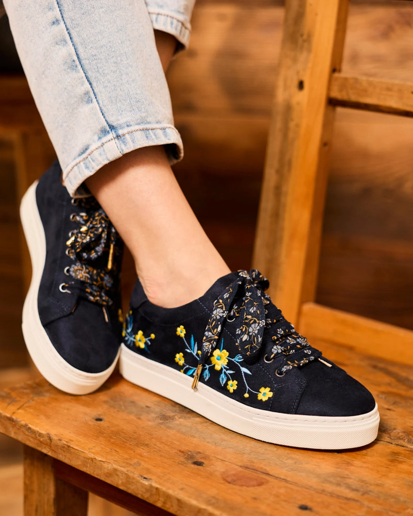 Minuit Sur Terre Damen vegan Sneaker Bellecombe Nuit D Hiver Marineblau – Ansicht 2