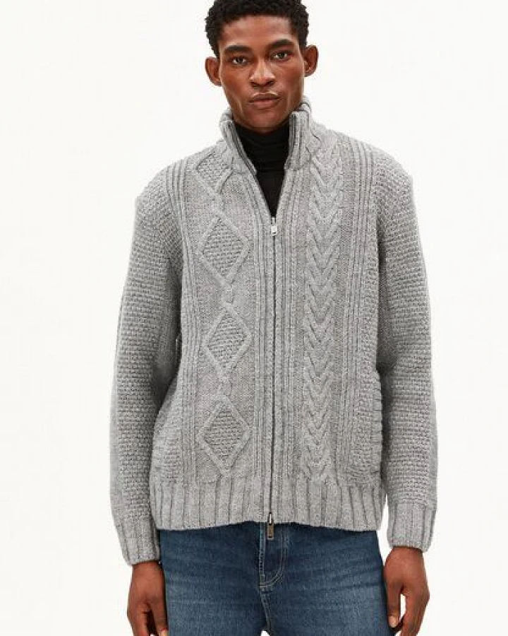 ARMEDANGELS CABLE PATCHWORK JACKET Herren 100% Bio-Wolle