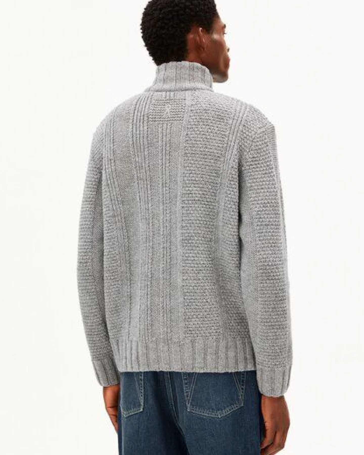 ARMEDANGELS CABLE PATCHWORK JACKET Herren 100% Bio-Wolle – Ansicht 2