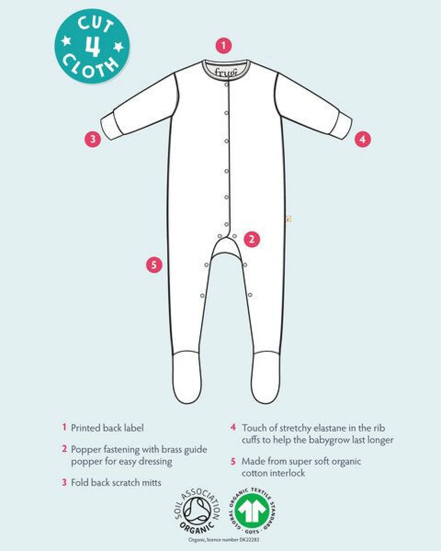 Frugi Niedlicher Babystrampler aus Biobaumwolle – Ansicht 2