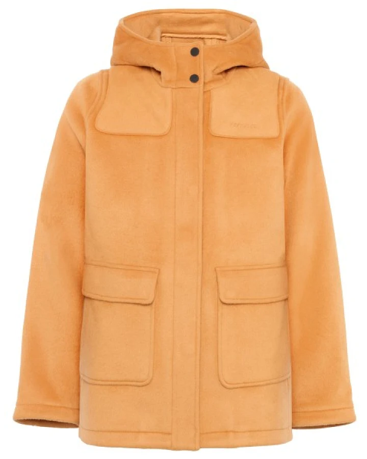 KnowledgeCotton Apparel - Women's Felted Wool Duffle Coat - Parka Gr L orange