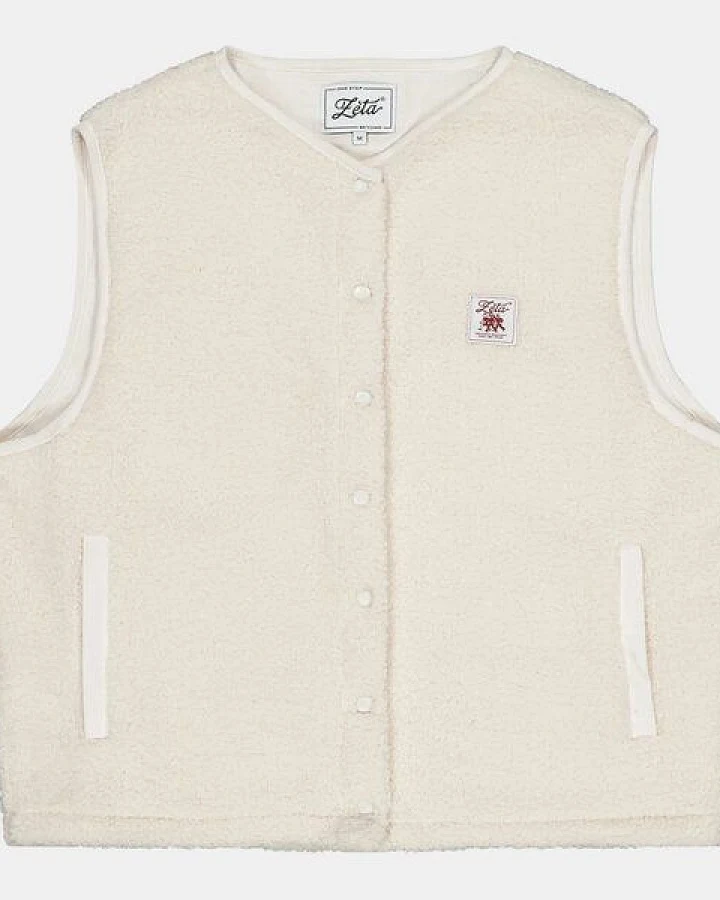Zèta Ärmellose Sherpa-Weste Beige