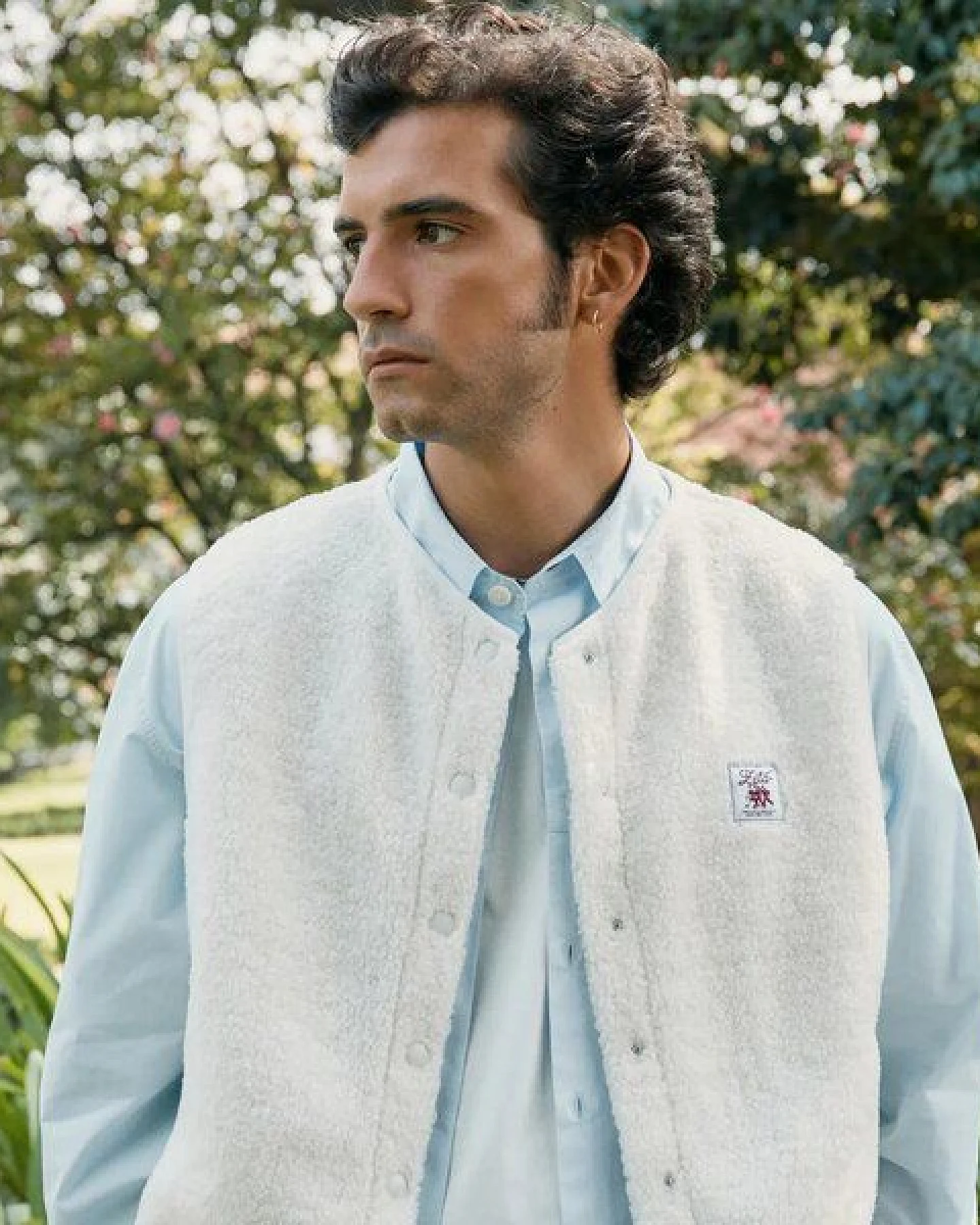 Zèta Ärmellose Sherpa-Weste Beige – Ansicht 4