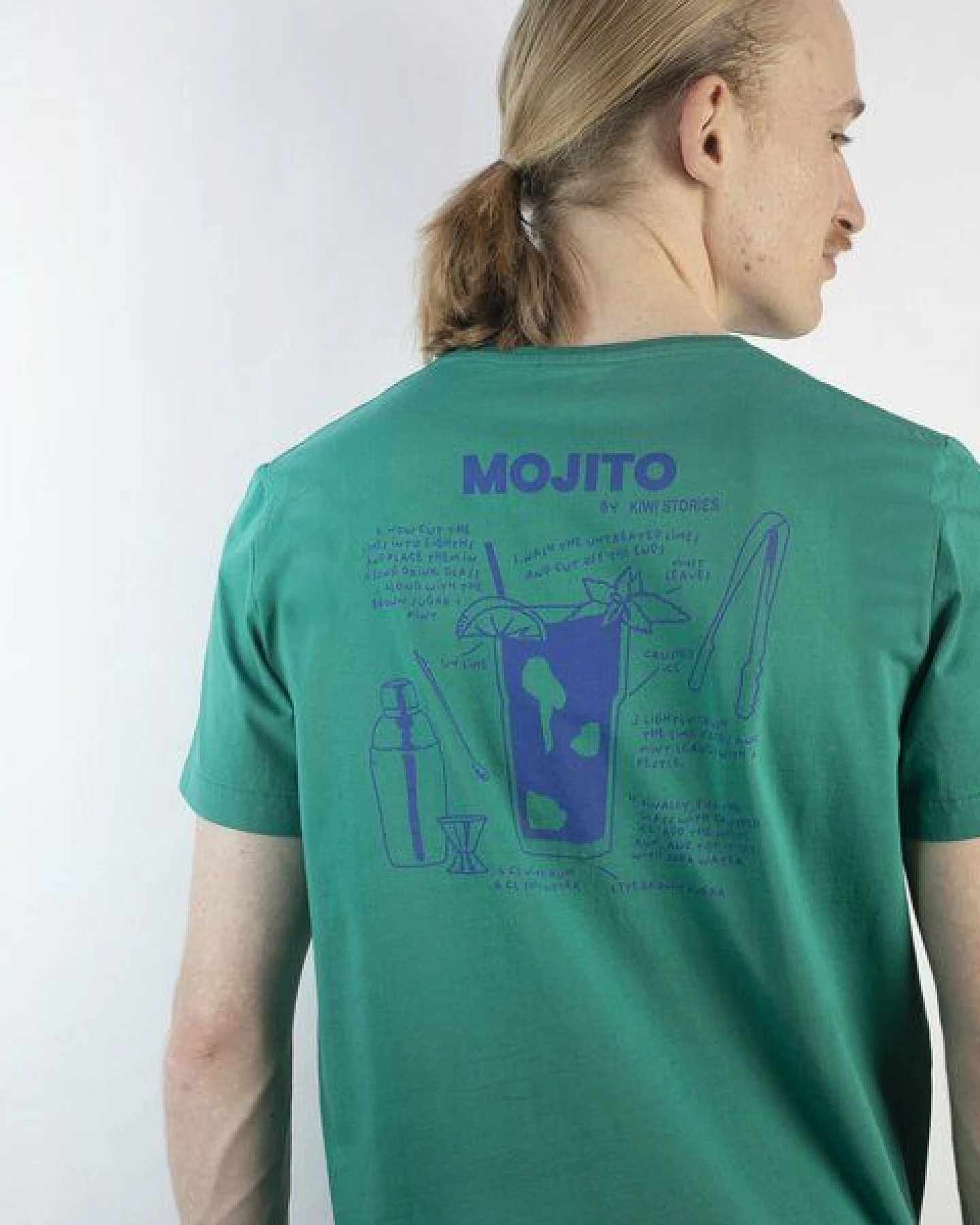 Kiwistories T-Shirt Unisex- 100%Org Baumwolle- Mojito Print - grün – Ansicht 2