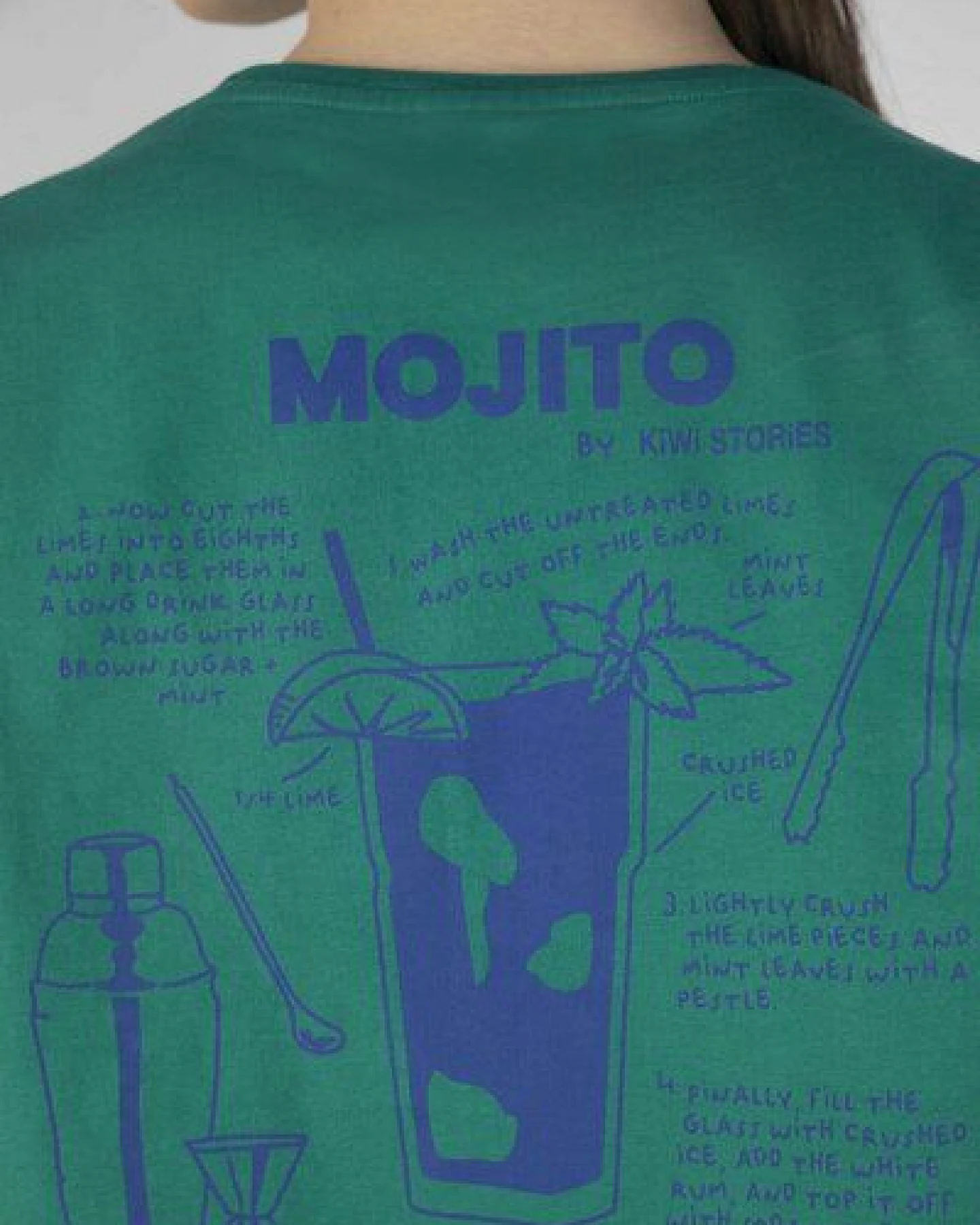 Kiwistories T-Shirt Unisex- 100%Org Baumwolle- Mojito Print - grün – Ansicht 3