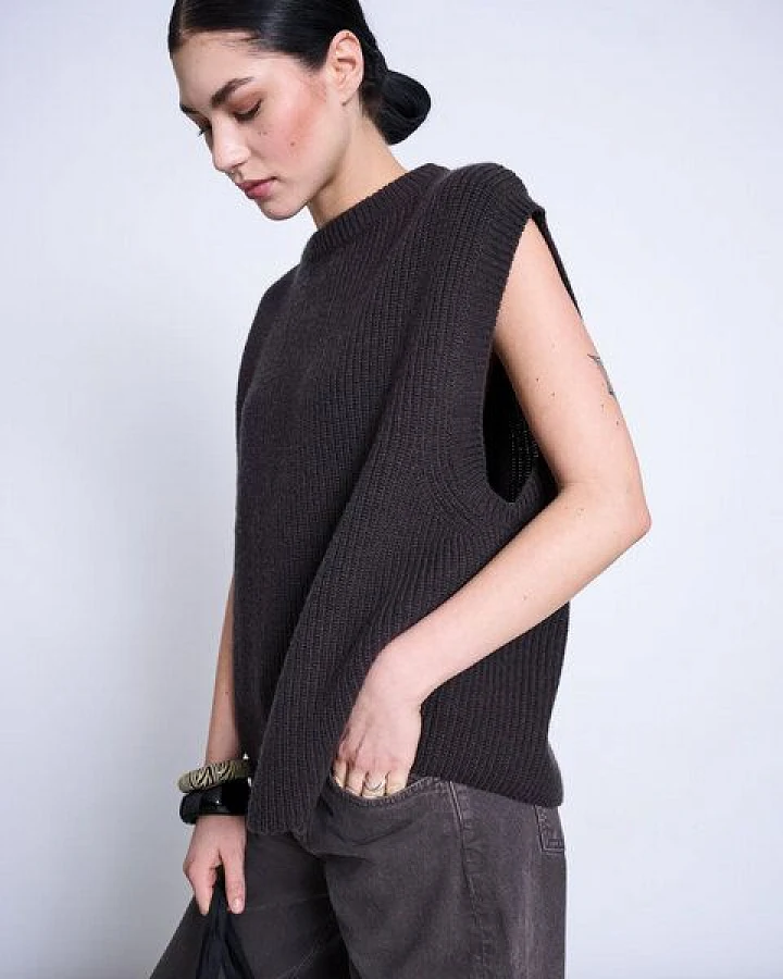 JAN N JUNE Oversized Pullunder PURL aus Lammwolle GOTS