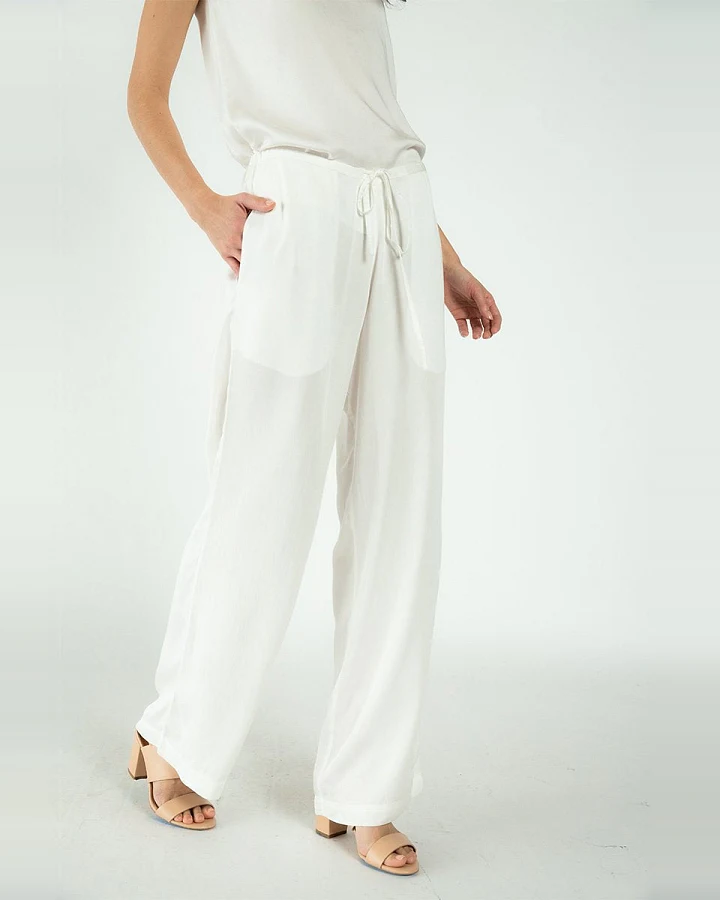 Neu Nomads Damen vegan Hose Palazzo Weites Bein Weiß