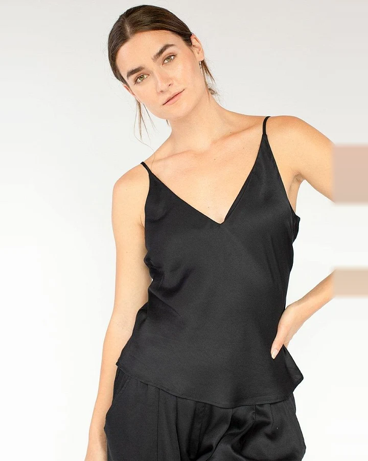 Neu Nomads Damen vegan Tops Bias Schwarz