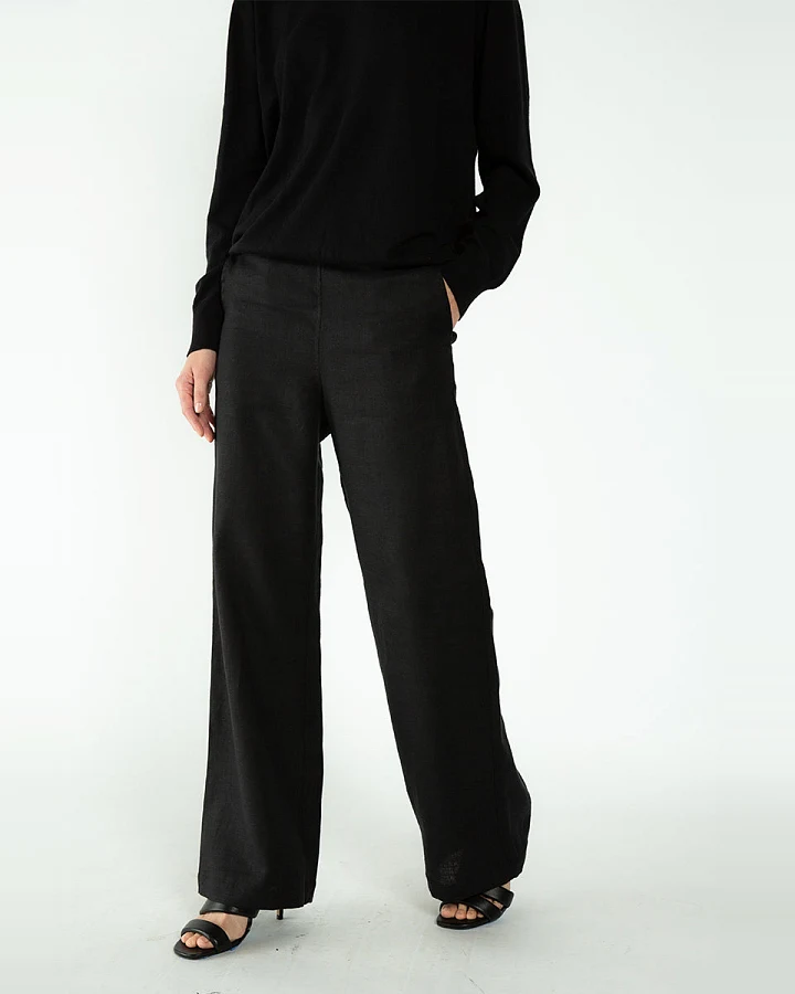 Neu Nomads Damen vegan Hose Palazzo Cara Schwarz
