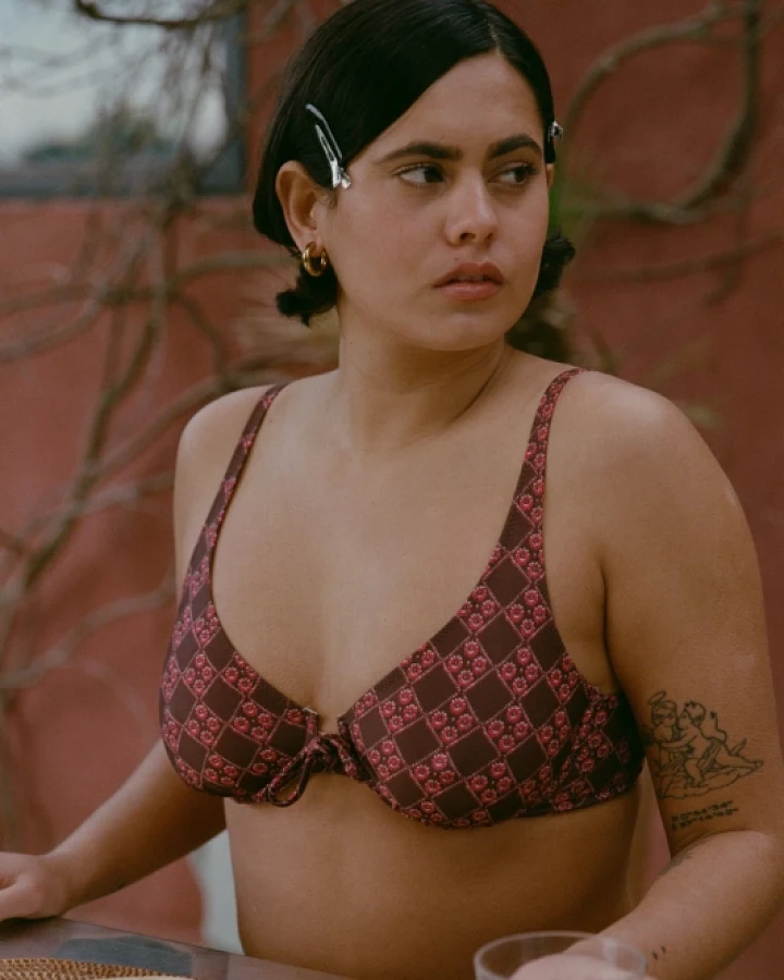 Nénés Damen vegan Bikinioberteil Orta X Nénés Rosa Druck