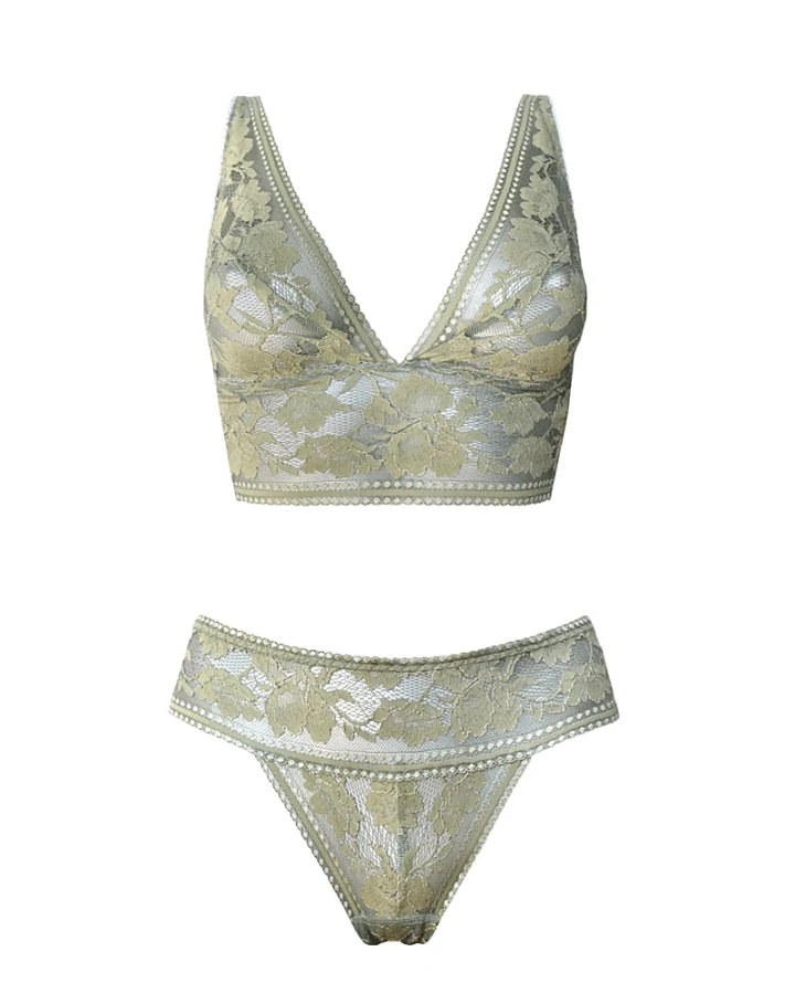 Anekdot Damen vegan Set Bralette & Slips Viana Verde Salbei Grün