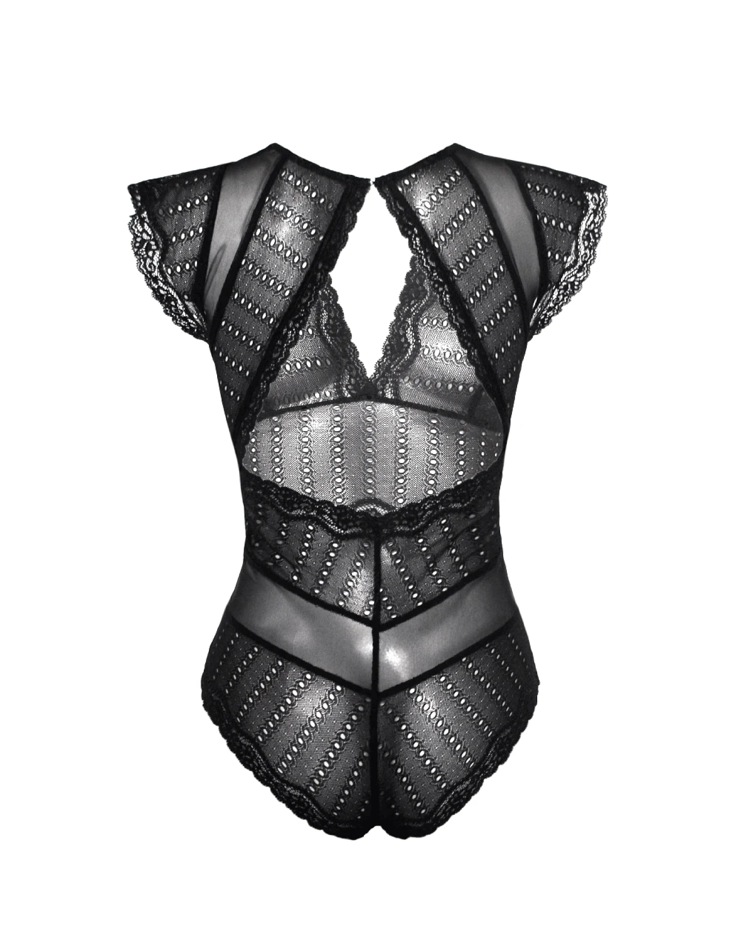 Anekdot Damen vegan Bodysuit Amara Black Eyelet – Ansicht 2