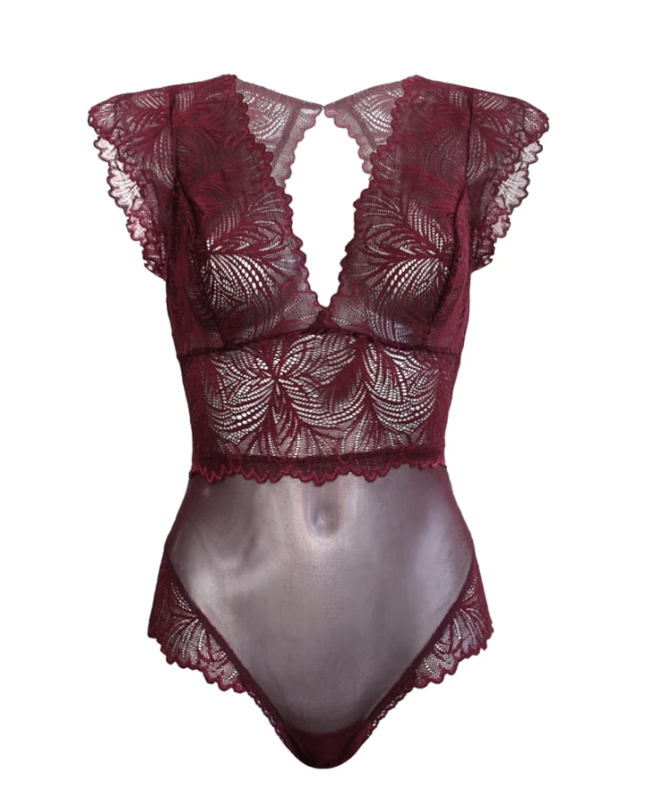 Anekdot Damen vegan Bodysuit Amara Pflaume