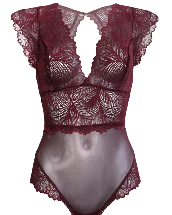 Anekdot Damen vegan Bodysuit Amara Pflaume