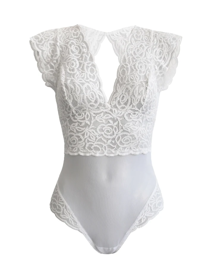 Anekdot Damen vegan Bodysuit Amara Weiß